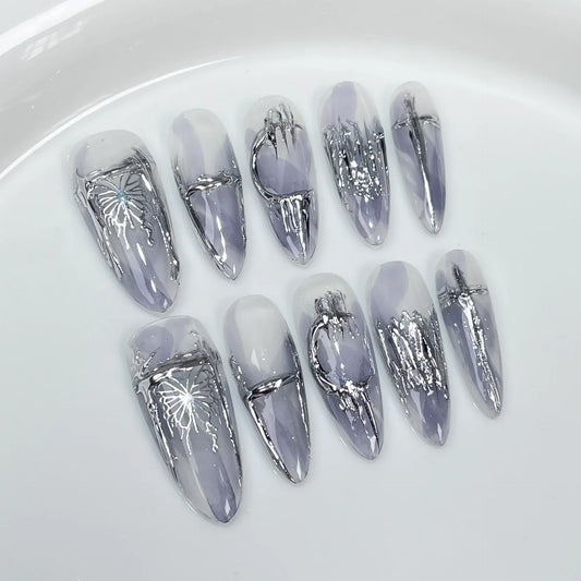 AURMOR Beauty™ Chrome Soul™ – Press On Nail Set